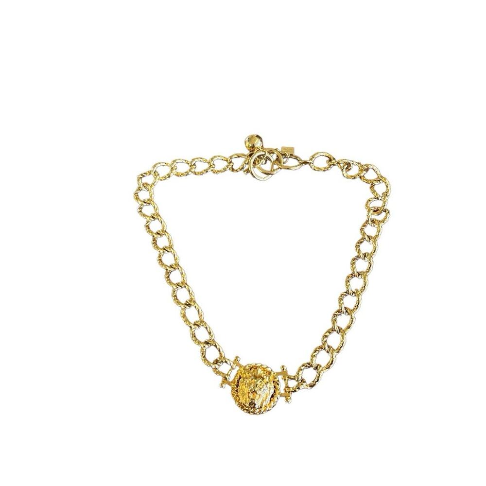 ANNE KLEIN Lion Gold Tone Collar Necklace Exquisite!!